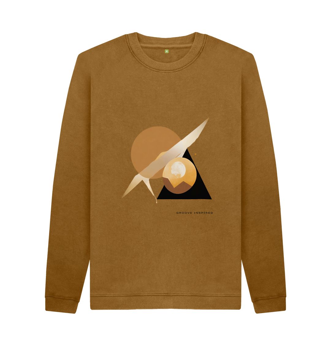 Brown Lunar Geometry - Quantum (Crew Neck Sweater)