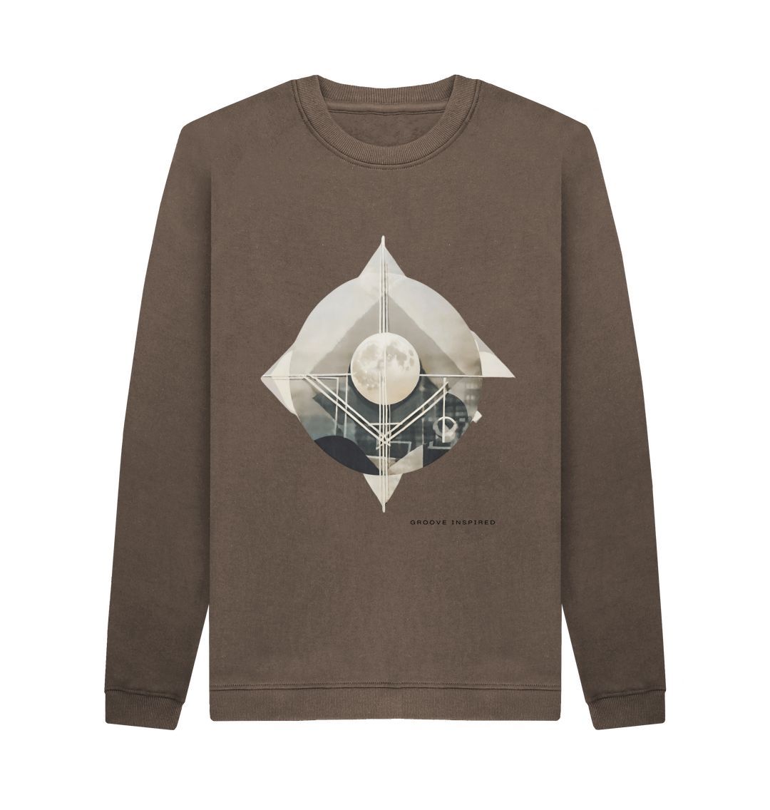 Chocolate Lunar Geometry - Cosmic (Crew Neck Sweater)