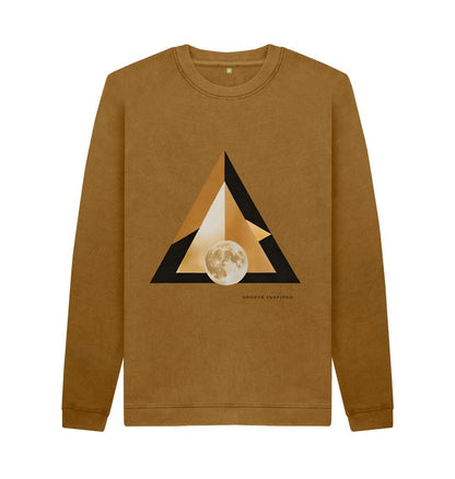 Brown Lunar Geometry - Triangle (Crew Neck Sweater)