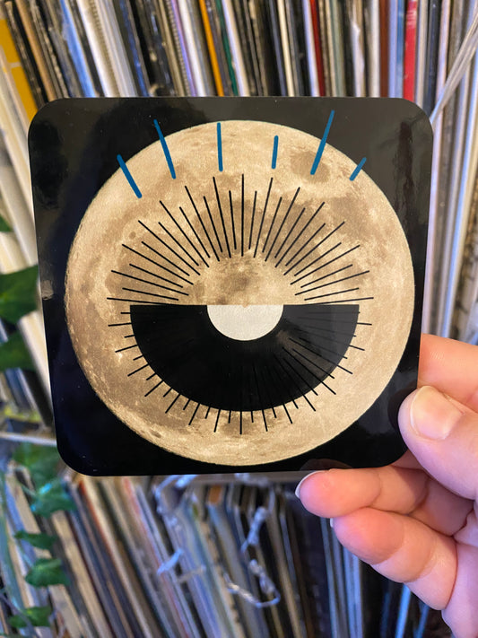 Full Moon Half Vinyl  Coaster